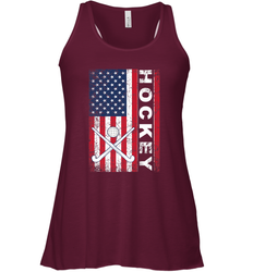 USA American Flag Hockey Player Perfect Gift Racerback Tank