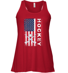 USA American Flag Hockey Player Perfect Gift Racerback Tank Racerback Tank - Eddytshirt