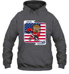 Sloth Ice Hockey USA America Patriotic American Flag Gift Hoodie Hoodie - Eddytshirt