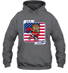 Sloth Ice Hockey USA America Patriotic American Flag Gift Hoodie Hoodie - Eddytshirt