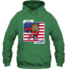 Sloth Ice Hockey USA America Patriotic American Flag Gift Hoodie Hoodie - Eddytshirt