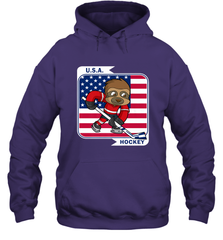 Sloth Ice Hockey USA America Patriotic American Flag Gift Hoodie Hoodie - Eddytshirt