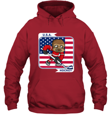 Sloth Ice Hockey USA America Patriotic American Flag Gift Hoodie Hoodie - Eddytshirt