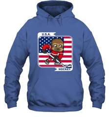 Sloth Ice Hockey USA America Patriotic American Flag Gift Hoodie Hoodie - Eddytshirt