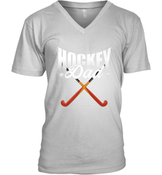 Mens Field Hockey Funny Slogan Pun Gift  Hockey Dad V-Neck T-Shirt