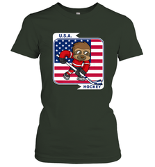 Sloth Ice Hockey USA America Patriotic American Flag Gift Women's T-Shirt Women's T-Shirt - Eddytshirt