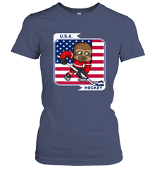 Sloth Ice Hockey USA America Patriotic American Flag Gift Women's T-Shirt Women's T-Shirt - Eddytshirt