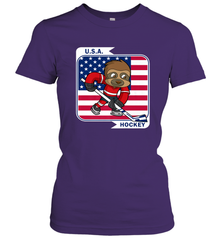 Sloth Ice Hockey USA America Patriotic American Flag Gift Women's T-Shirt Women's T-Shirt - Eddytshirt