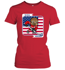 Sloth Ice Hockey USA America Patriotic American Flag Gift Women's T-Shirt Women's T-Shirt - Eddytshirt