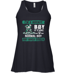 I'm A Hockey Boy It's Like A Normal Boy But Much Cooler Racerback Tank Racerback Tank - Eddytshirt