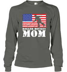 USA American Distressed Flag Roller Hockey Mom Women For Her Long Sleeve T-Shirt Long Sleeve T-Shirt - Eddytshirt