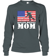 USA American Distressed Flag Roller Hockey Mom Women For Her Long Sleeve T-Shirt Long Sleeve T-Shirt - Eddytshirt