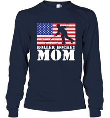 USA American Distressed Flag Roller Hockey Mom Women For Her Long Sleeve T-Shirt Long Sleeve T-Shirt - Eddytshirt