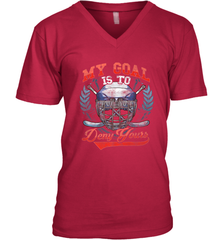 My Goal Is To Deny Yours Hockey Defender V-Neck T-Shirt V-Neck T-Shirt - Eddytshirt
