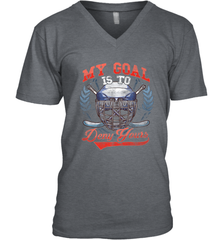 My Goal Is To Deny Yours Hockey Defender V-Neck T-Shirt V-Neck T-Shirt - Eddytshirt