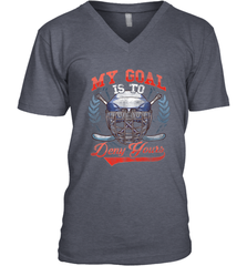 My Goal Is To Deny Yours Hockey Defender V-Neck T-Shirt V-Neck T-Shirt - Eddytshirt