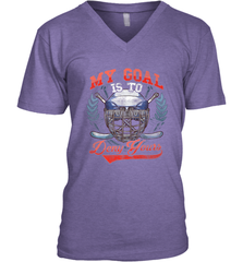 My Goal Is To Deny Yours Hockey Defender V-Neck T-Shirt V-Neck T-Shirt - Eddytshirt