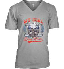 My Goal Is To Deny Yours Hockey Defender V-Neck T-Shirt V-Neck T-Shirt - Eddytshirt