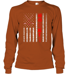 Vintage American US Flag Hockey Player Tee Ice Hockey Fans Long Sleeve T-Shirt Long Sleeve T-Shirt - Eddytshirt
