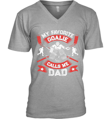 My Favorite Goalie Calls Me Dad Men Ice Hockey Sport V-Neck T-Shirt V-Neck T-Shirt - Eddytshirt