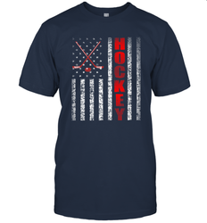 Vintage American US Flag Hockey Player Tee Ice Hockey Fans T-Shirt