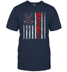 Vintage American US Flag Hockey Player Tee Ice Hockey Fans T-Shirt T-Shirt - Eddytshirt