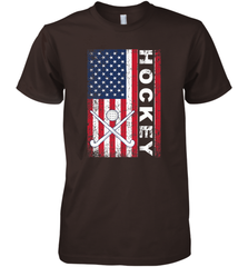 USA American Flag Hockey Player Perfect Gift Premium Men's T-Shirt Premium Men's T-Shirt - Eddytshirt