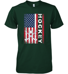USA American Flag Hockey Player Perfect Gift Premium Men's T-Shirt Premium Men's T-Shirt - Eddytshirt