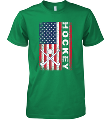 USA American Flag Hockey Player Perfect Gift Premium Men's T-Shirt Premium Men's T-Shirt - Eddytshirt