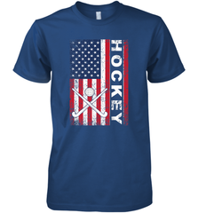 USA American Flag Hockey Player Perfect Gift Premium Men's T-Shirt Premium Men's T-Shirt - Eddytshirt