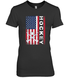 USA American Flag Hockey Player Perfect Gift Premium Women's T-Shirt