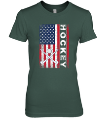 USA American Flag Hockey Player Perfect Gift Premium Women's T-Shirt Premium Women's T-Shirt - Eddytshirt