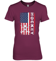USA American Flag Hockey Player Perfect Gift Premium Women's T-Shirt Premium Women's T-Shirt - Eddytshirt