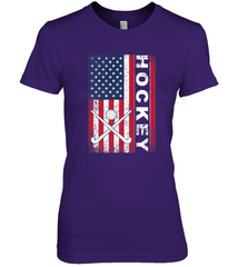 USA American Flag Hockey Player Perfect Gift Premium Women's T-Shirt Premium Women's T-Shirt - Eddytshirt