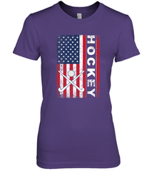 USA American Flag Hockey Player Perfect Gift Premium Women's T-Shirt Premium Women's T-Shirt - Eddytshirt