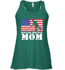 USA American Distressed Flag Roller Hockey Mom Women For Her Racerback Tank Racerback Tank - Eddytshirt