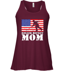 USA American Distressed Flag Roller Hockey Mom Women For Her Racerback Tank