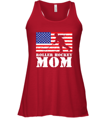 USA American Distressed Flag Roller Hockey Mom Women For Her Racerback Tank Racerback Tank - Eddytshirt