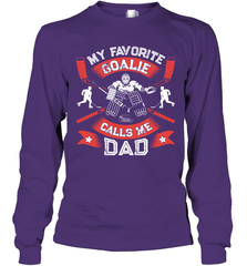 My Favorite Goalie Calls Me Dad Men Ice Hockey Sport Long Sleeve T-Shirt Long Sleeve T-Shirt - Eddytshirt