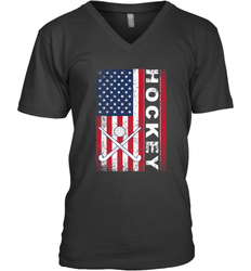 USA American Flag Hockey Player Perfect Gift V-Neck T-Shirt