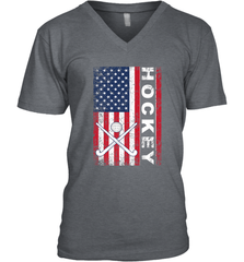 USA American Flag Hockey Player Perfect Gift V-Neck T-Shirt V-Neck T-Shirt - Eddytshirt