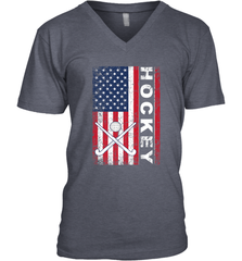 USA American Flag Hockey Player Perfect Gift V-Neck T-Shirt V-Neck T-Shirt - Eddytshirt