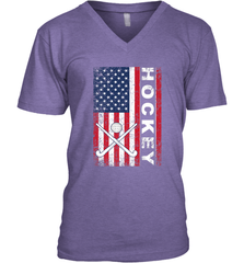 USA American Flag Hockey Player Perfect Gift V-Neck T-Shirt V-Neck T-Shirt - Eddytshirt