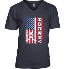 USA American Flag Hockey Player Perfect Gift V-Neck T-Shirt V-Neck T-Shirt - Eddytshirt