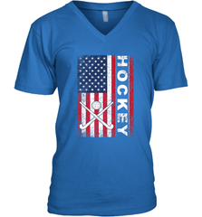 USA American Flag Hockey Player Perfect Gift V-Neck T-Shirt V-Neck T-Shirt - Eddytshirt
