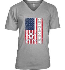 USA American Flag Hockey Player Perfect Gift V-Neck T-Shirt V-Neck T-Shirt - Eddytshirt