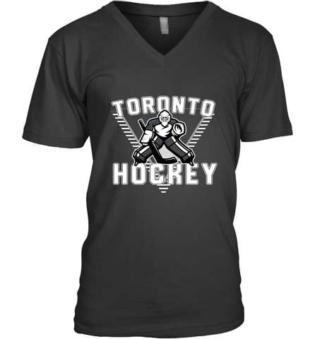 Old School Toronto Hockey Retro 90s V-Neck T-Shirt V-Neck T-Shirt / Black / S V-Neck T-Shirt - Eddytshirt