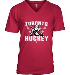 Old School Toronto Hockey Retro 90s V-Neck T-Shirt V-Neck T-Shirt - Eddytshirt
