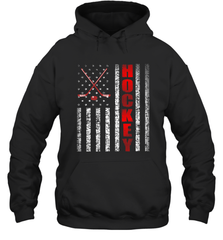 Vintage American US Flag Hockey Player Tee Ice Hockey Fans Hoodie Hoodie - Eddytshirt