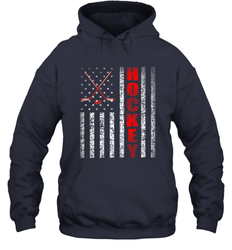 Vintage American US Flag Hockey Player Tee Ice Hockey Fans Hoodie